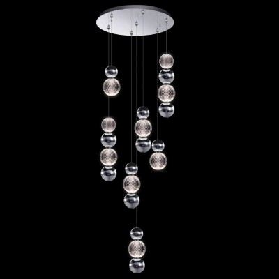 Φωτιστικό Κρεμαστό LED 28W 2240lm 230V Θερμό Φως σε Χρώμιο DIAMOND